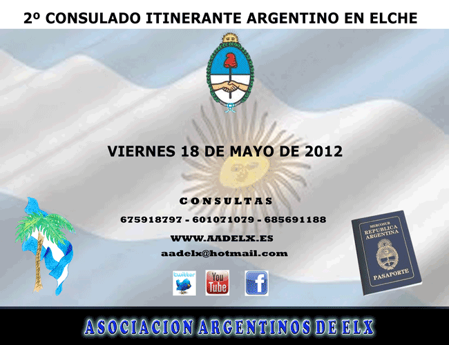 En este momento estás viendo 2º Consulado Itinerante Argentino en Elche