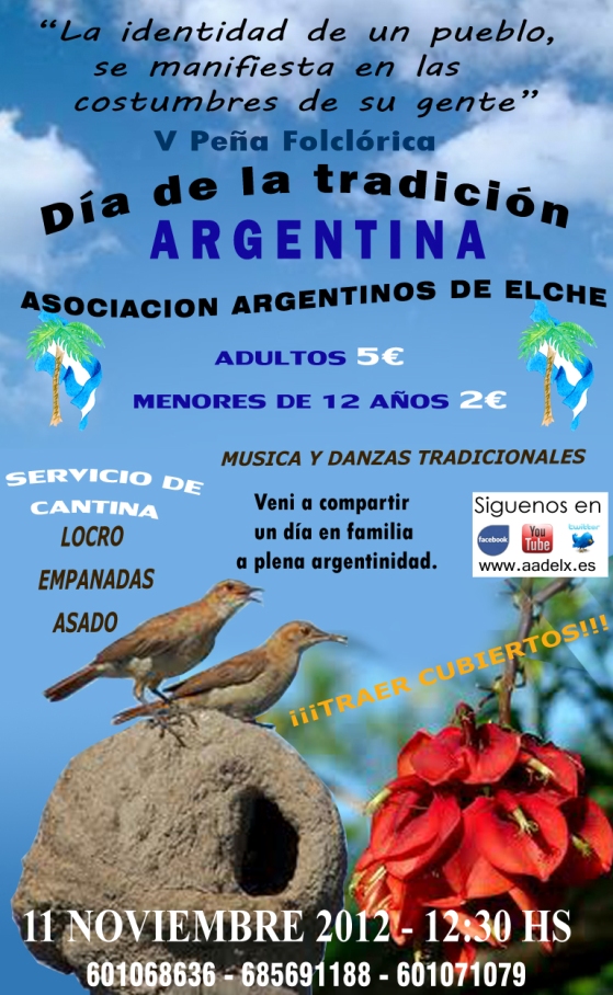 Lee más sobre el artículo V FIESTA DEL DIA DE LA TRADICION ARGENTINA EN ELCHE