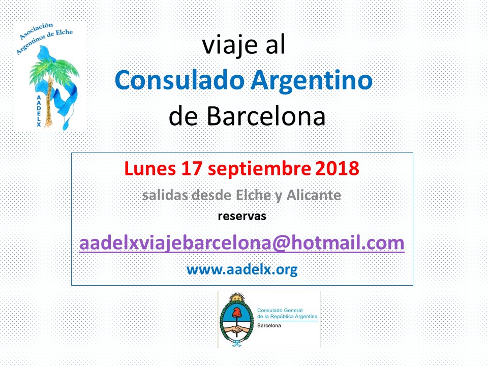 Lee más sobre el artículo Viaje al Consulado con la Asociación Argentinos de Elche  –  septiembre 2018